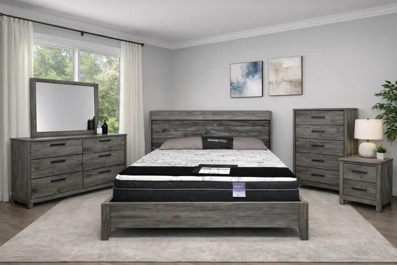 Dark Grey Panel Bedroom Set