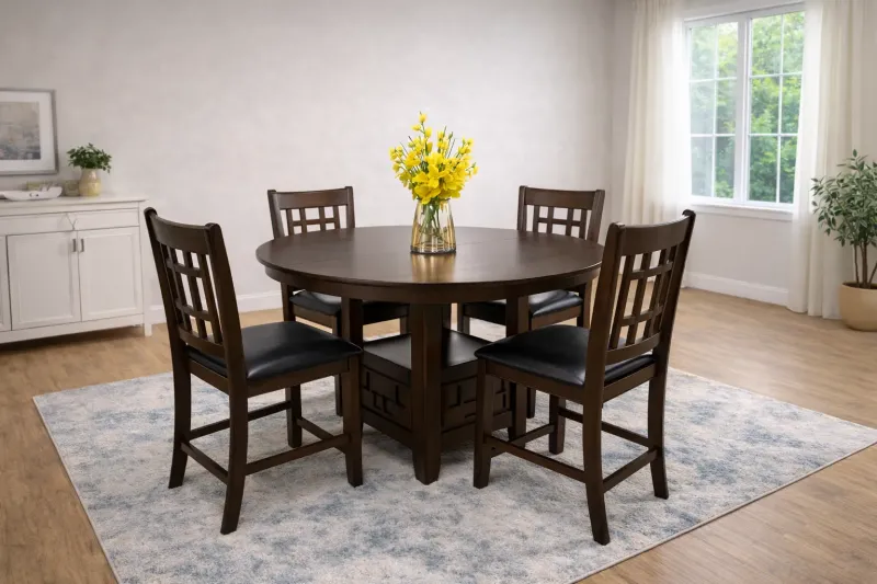 Brown Dining Set with Storage