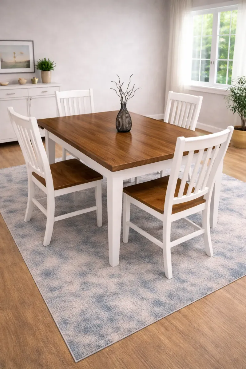 Brown and White 5-Piece Dining Set