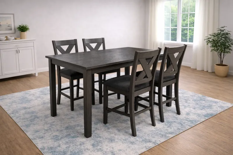 Dark Grey 5-Piece Dining Set
