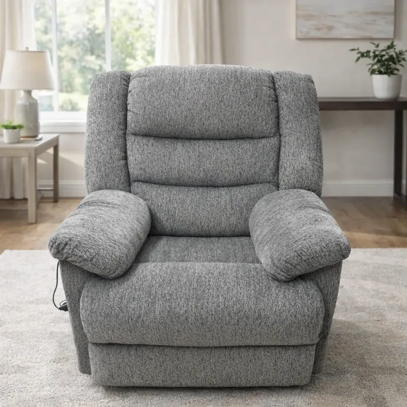 Grey Wide Power Recliner